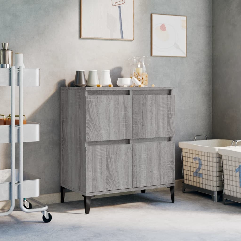 VidaXL Dressoir 60x30x75 cm bewerkt hout grijs sonoma eikenkleurig