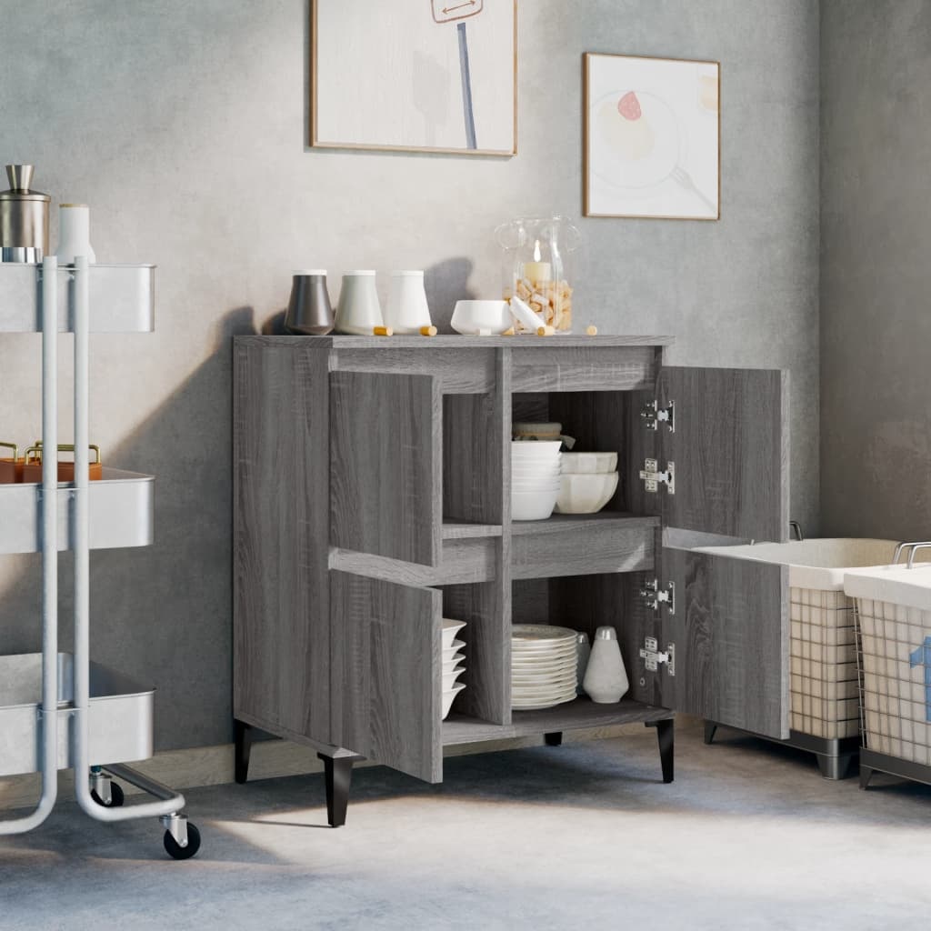 VidaXL Dressoir 60x30x75 cm bewerkt hout grijs sonoma eikenkleurig