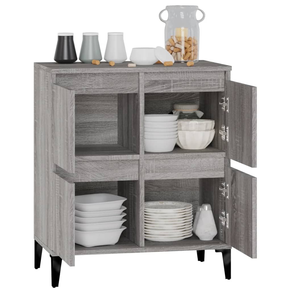VidaXL Dressoir 60x30x75 cm bewerkt hout grijs sonoma eikenkleurig