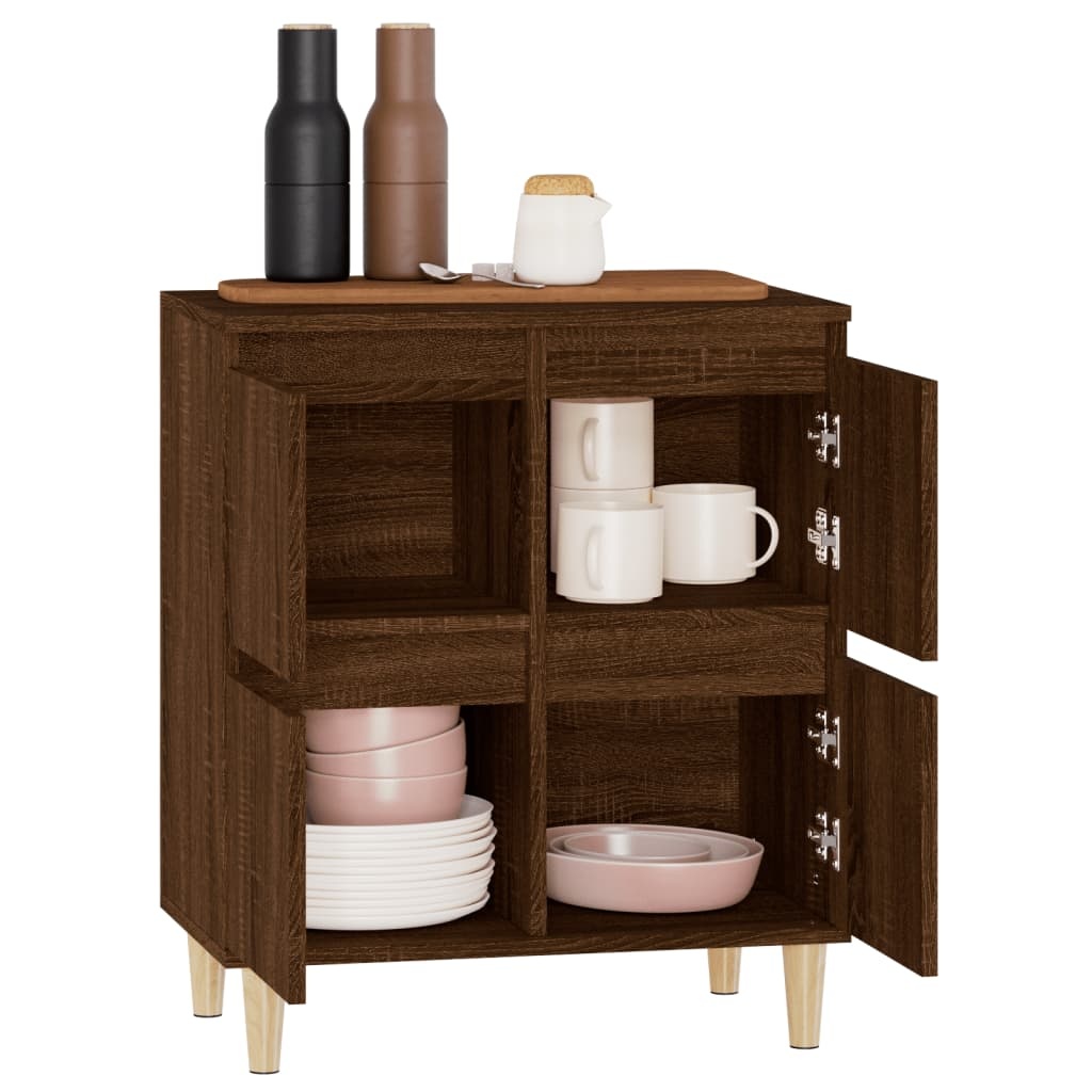 VidaXL Dressoir 60x35x70 cm bewerkt hout bruineikenkleurig