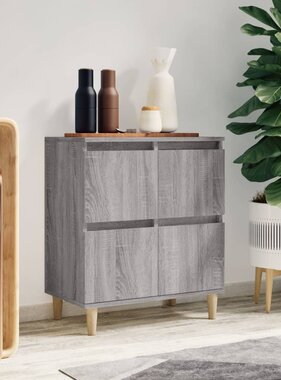 VidaXL Dressoir 60x30x75 cm bewerkt hout grijs sonoma eikenkleurig