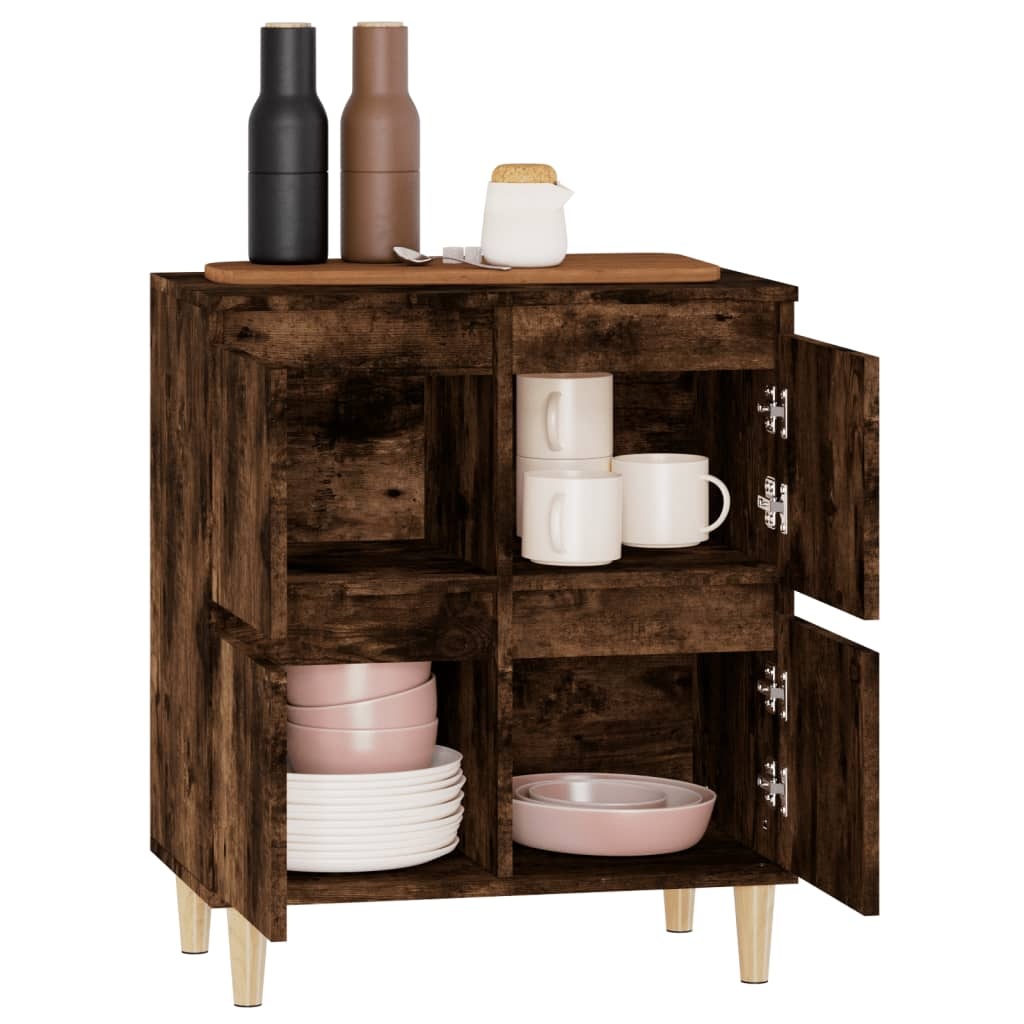VidaXL Dressoir 60x35x70 cm bewerkt hout gerookt eikenkleurig