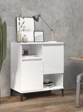 VidaXL Dressoir 60x35x70 cm bewerkt hout hoogglans wit