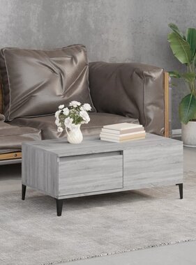 VidaXL Salontafel 90x50x36,5 cm bewerkt hout grijs sonoma