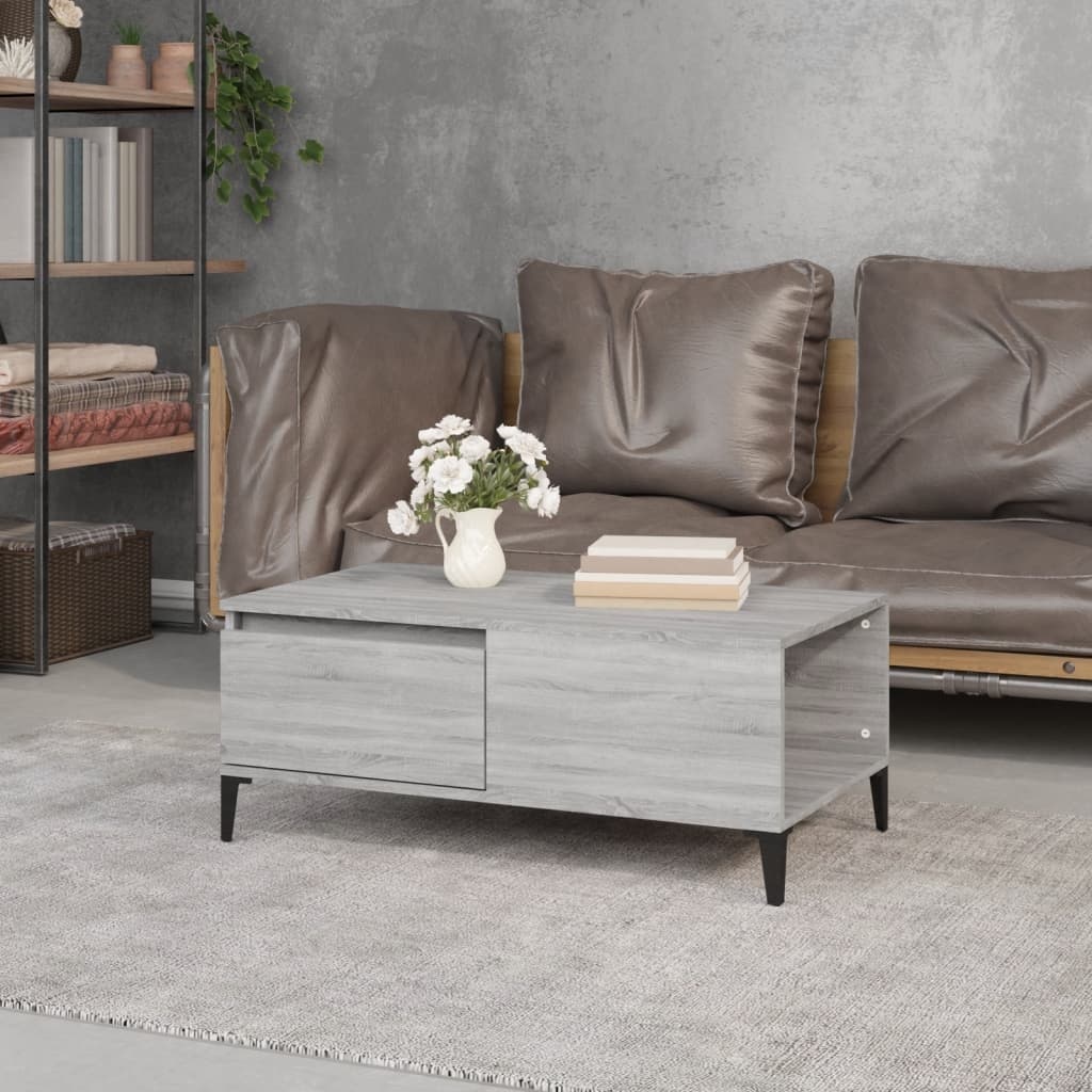 VidaXL Salontafel 90x50x36,5 cm bewerkt hout grijs sonoma