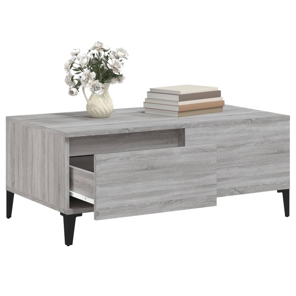 VidaXL Salontafel 90x50x36,5 cm bewerkt hout grijs sonoma