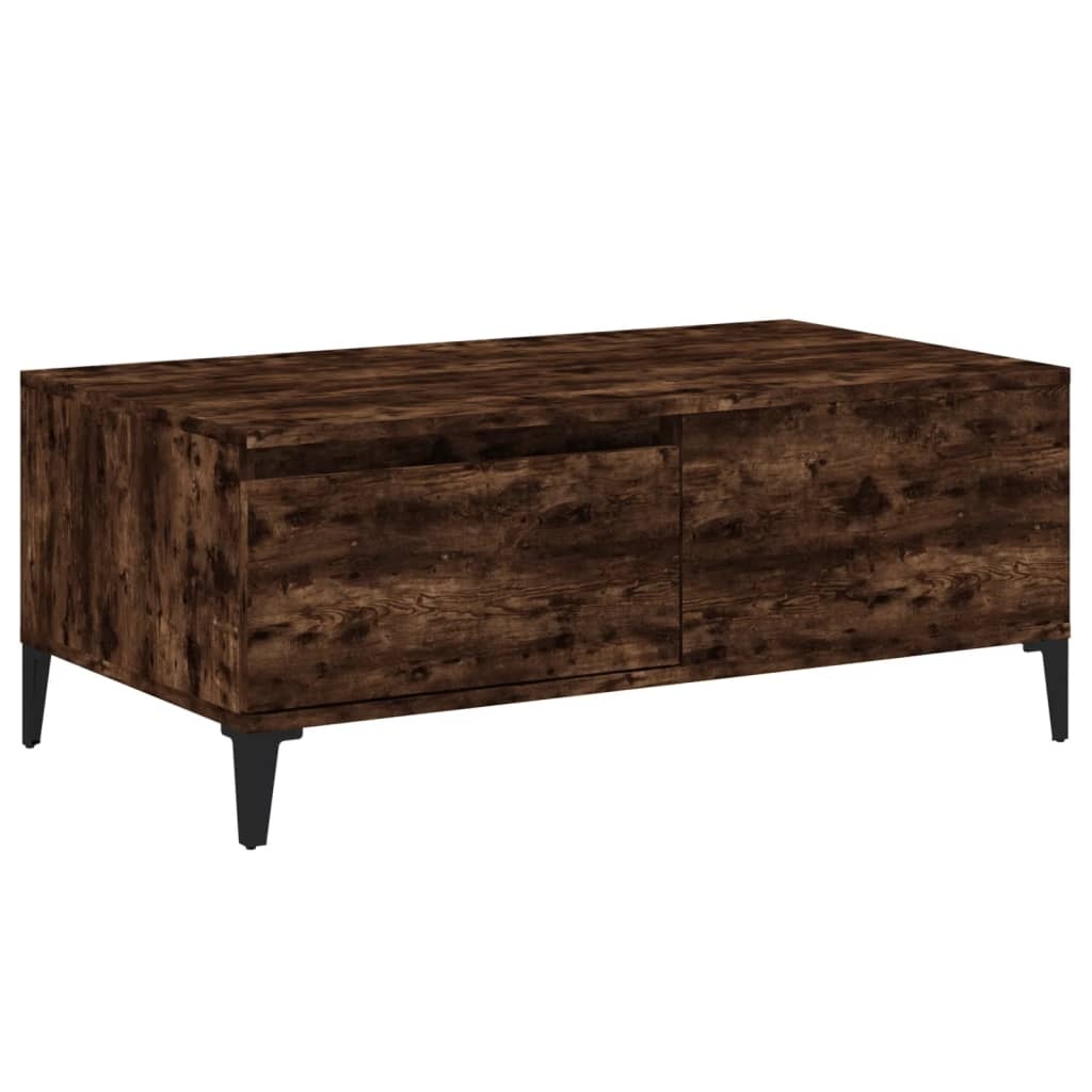 VidaXL Salontafel 90x50x36,5 cm bewerkt hout gerookt eikenkleurig