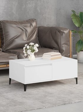 VidaXL Salontafel 90x50x36,5 cm bewerkt hout wit