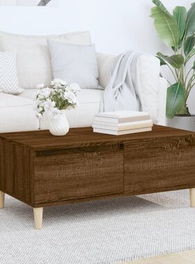 VidaXL Salontafel 90x50x36,5 cm bewerkt hout bruineikenkleurig