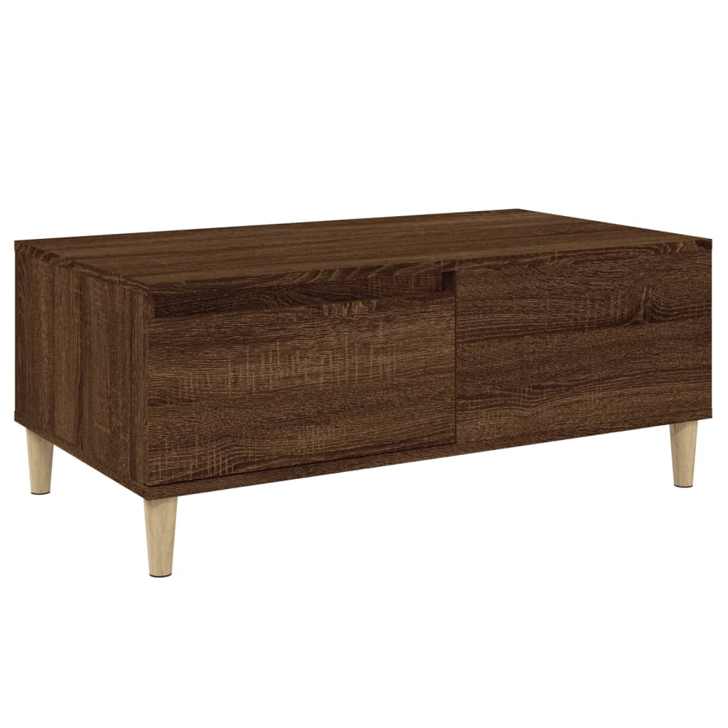 VidaXL Salontafel 90x50x36,5 cm bewerkt hout bruineikenkleurig
