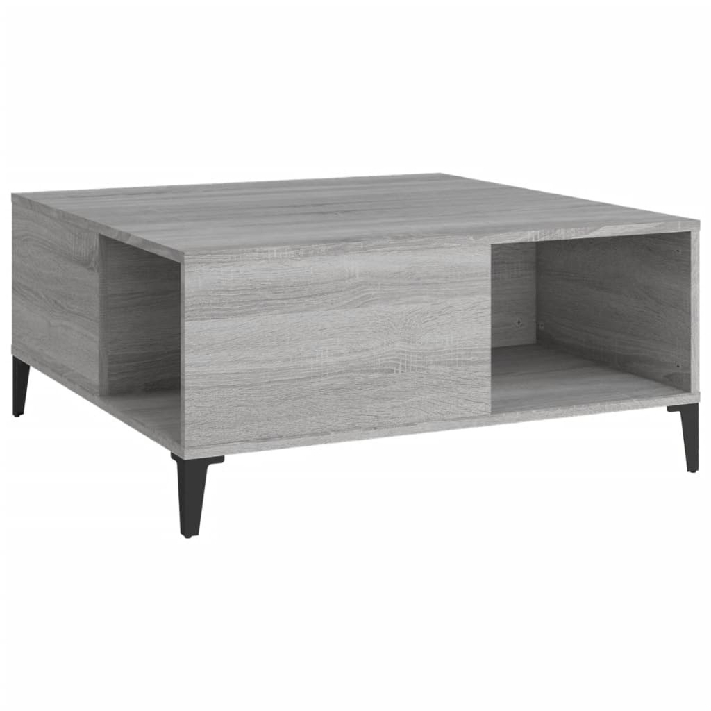 VidaXL Salontafel 80x80x36,5 cm bewerkt hout grijs sonoma eikenkleurig