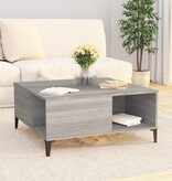 VidaXL Salontafel 80x80x36,5 cm bewerkt hout grijs sonoma eikenkleurig
