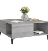 VidaXL Salontafel 80x80x36,5 cm bewerkt hout grijs sonoma eikenkleurig
