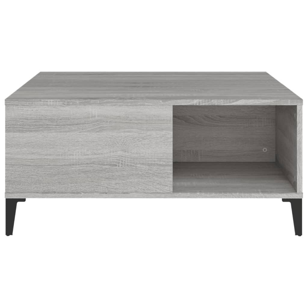 VidaXL Salontafel 80x80x36,5 cm bewerkt hout grijs sonoma eikenkleurig