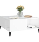 VidaXL Salontafel 80x80x36,5 cm bewerkt hout hoogglans wit