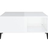 VidaXL Salontafel 80x80x36,5 cm bewerkt hout hoogglans wit