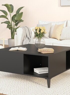 VidaXL Salontafel 80x80x36,5 cm bewerkt hout zwart