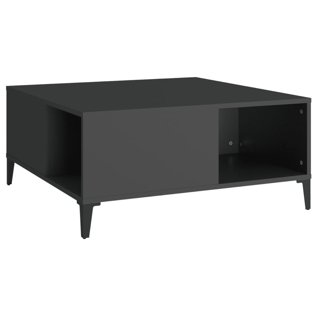 VidaXL Salontafel 80x80x36,5 cm bewerkt hout zwart