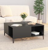 VidaXL Salontafel 80x80x36,5 cm bewerkt hout zwart