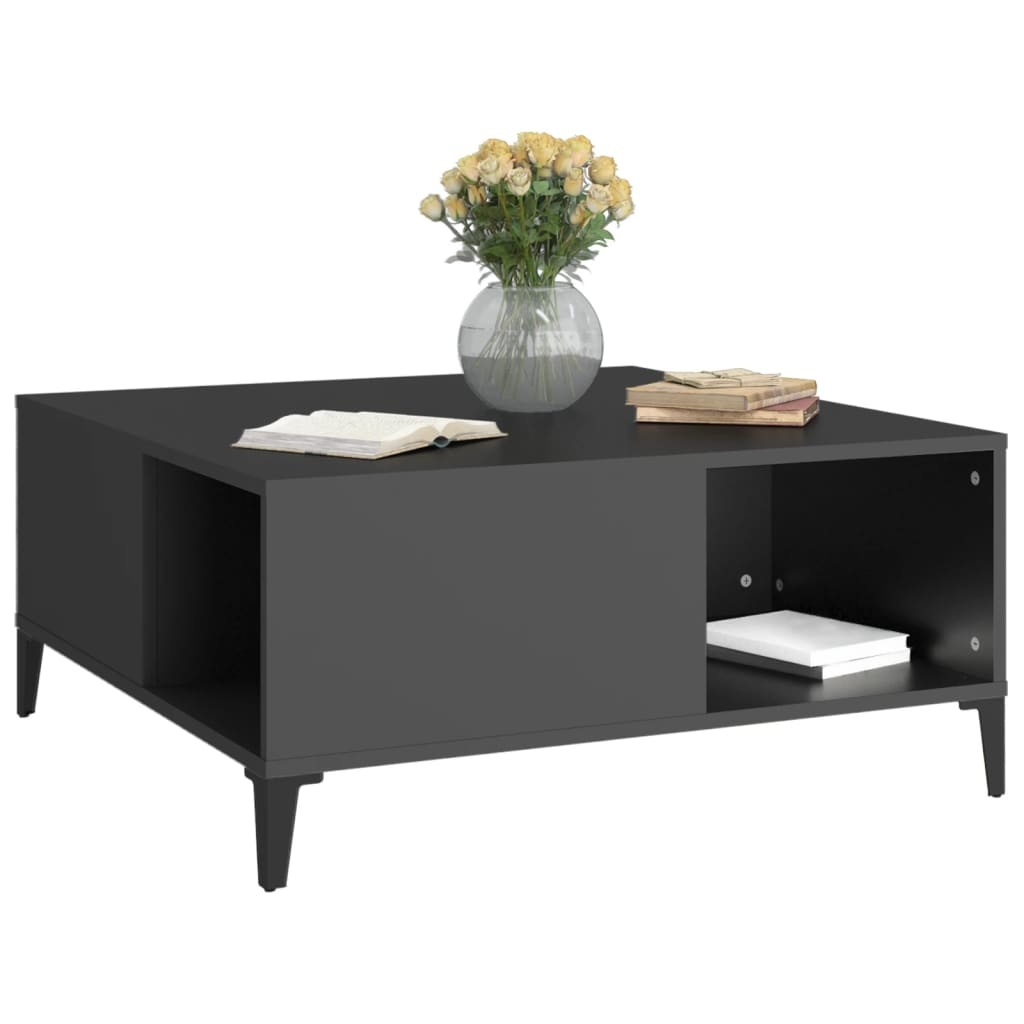 VidaXL Salontafel 80x80x36,5 cm bewerkt hout zwart