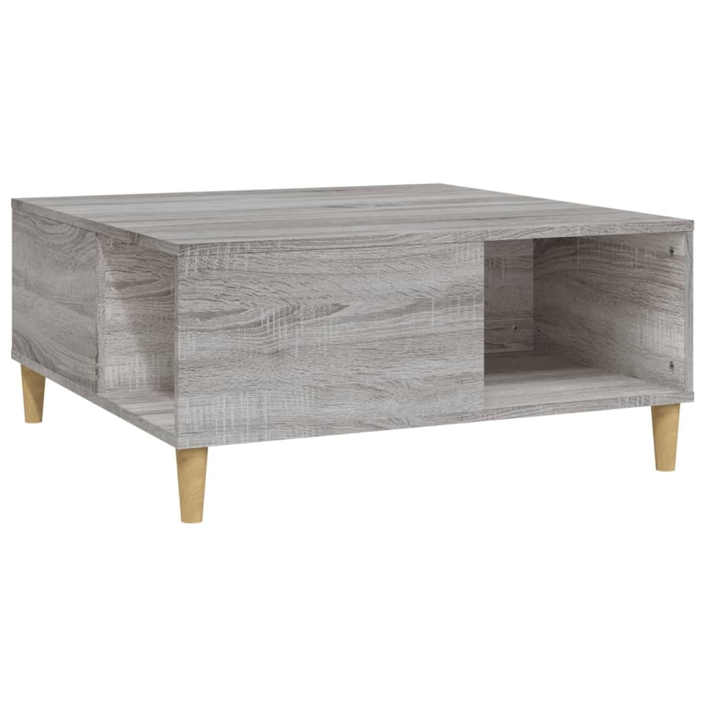 VidaXL Salontafel 80x80x36,5 cm bewerkt hout grijs sonoma eikenkleurig