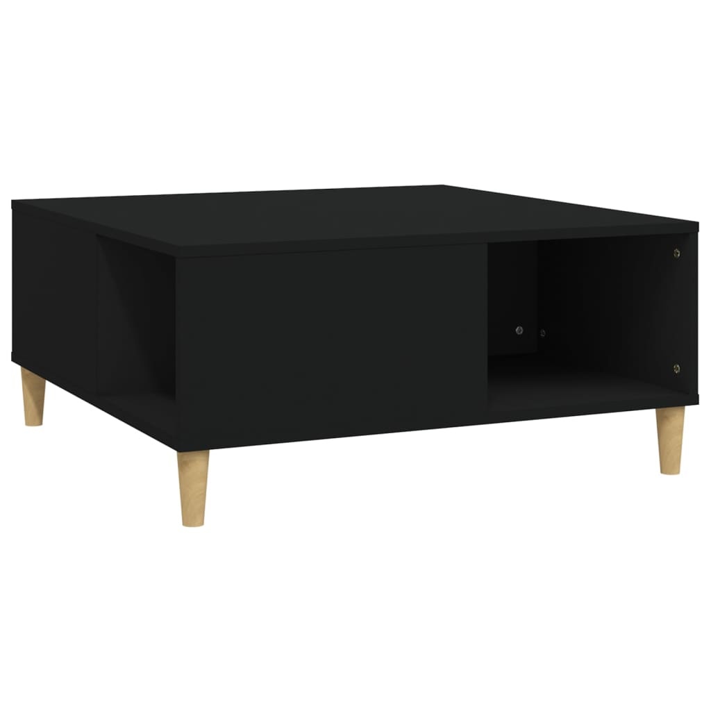 VidaXL Salontafel 80x80x36,5 cm bewerkt hout zwart