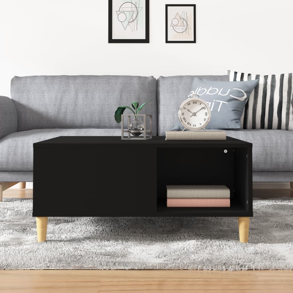 VidaXL Salontafel 80x80x36,5 cm bewerkt hout zwart