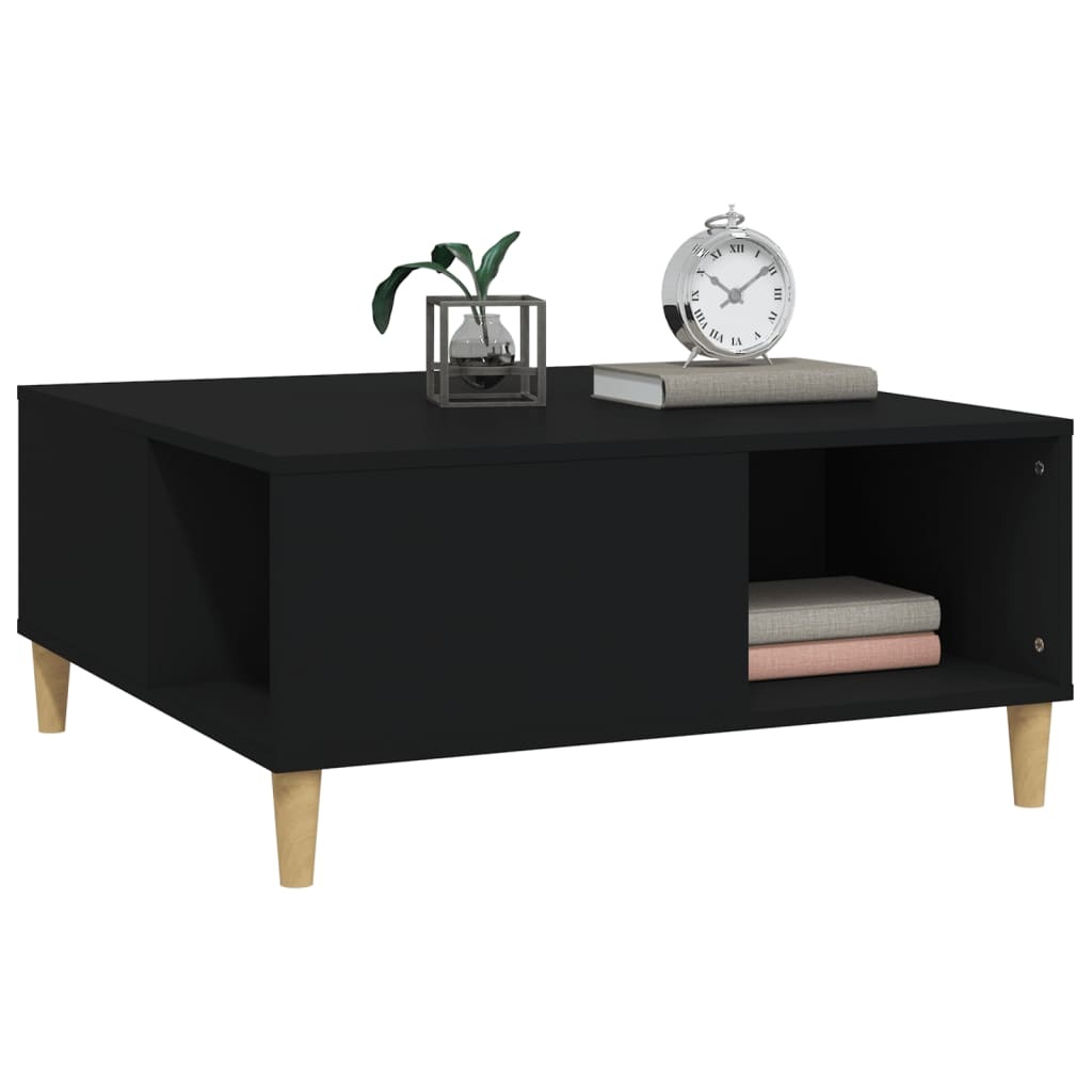 VidaXL Salontafel 80x80x36,5 cm bewerkt hout zwart