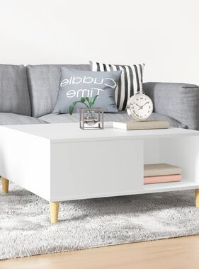 VidaXL Salontafel 80x80x36,5 cm bewerkt hout wit