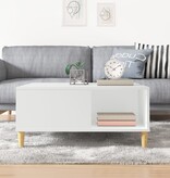 VidaXL Salontafel 80x80x36,5 cm bewerkt hout wit