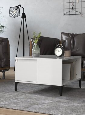 VidaXL Salontafel 55x55x36,5 cm bewerkt hout hoogglans wit