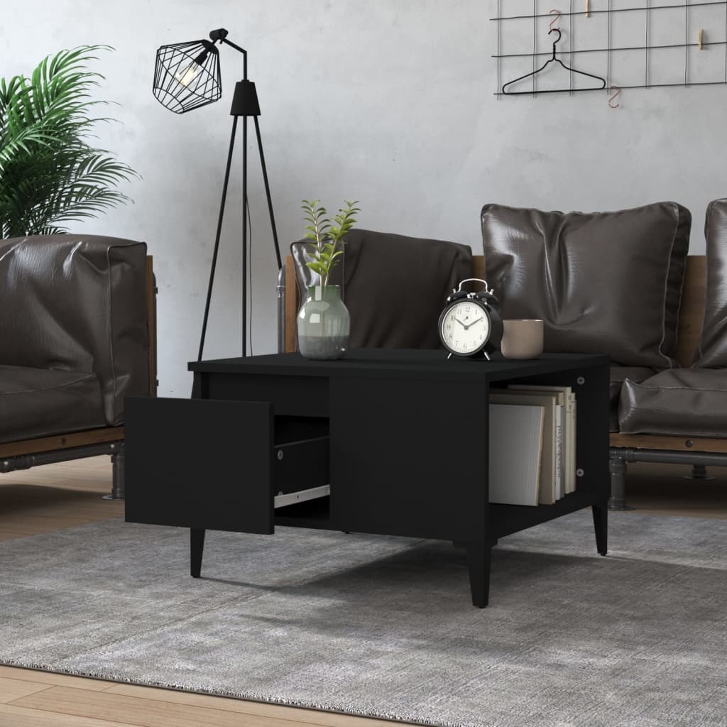 VidaXL Salontafel 55x55x36,5 cm bewerkt hout zwart