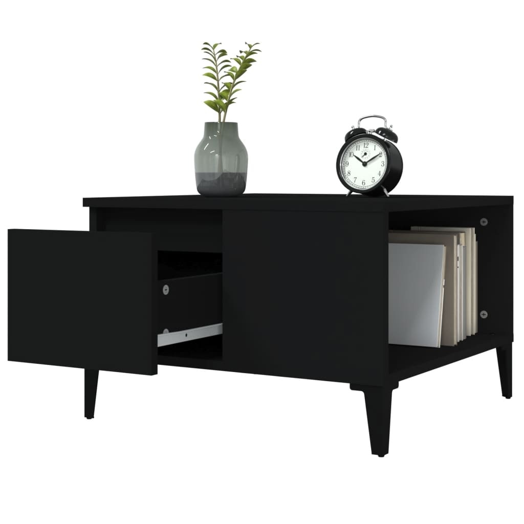 VidaXL Salontafel 55x55x36,5 cm bewerkt hout zwart