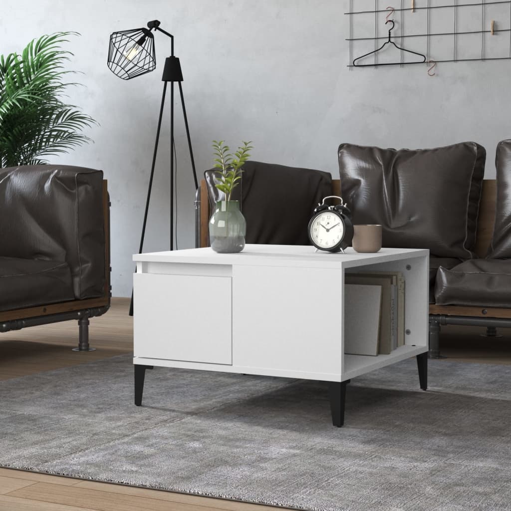 VidaXL Salontafel 55x55x36,5 cm bewerkt hout wit