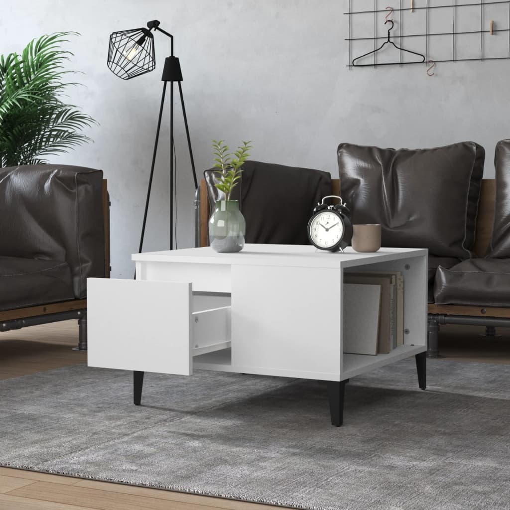 VidaXL Salontafel 55x55x36,5 cm bewerkt hout wit