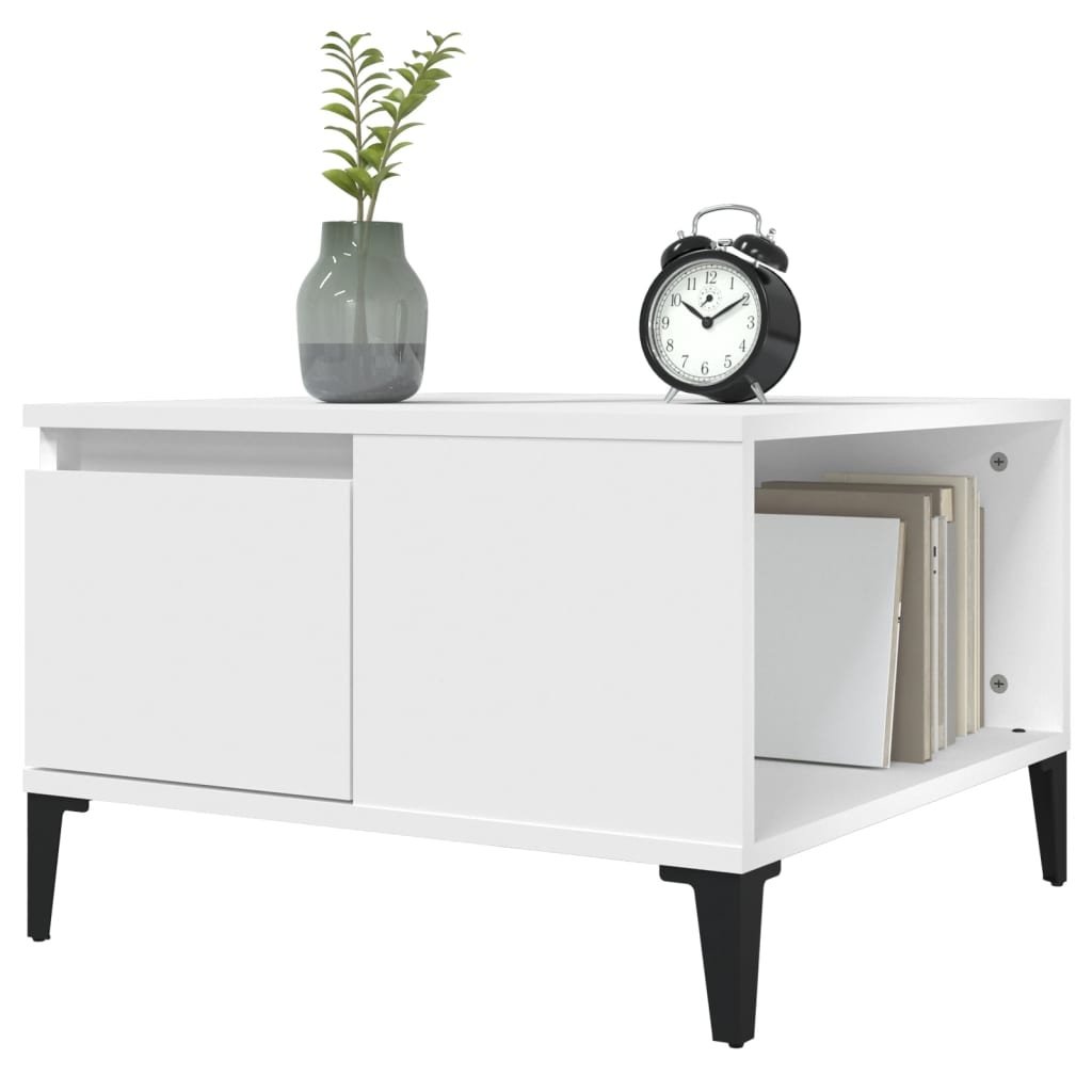 VidaXL Salontafel 55x55x36,5 cm bewerkt hout wit
