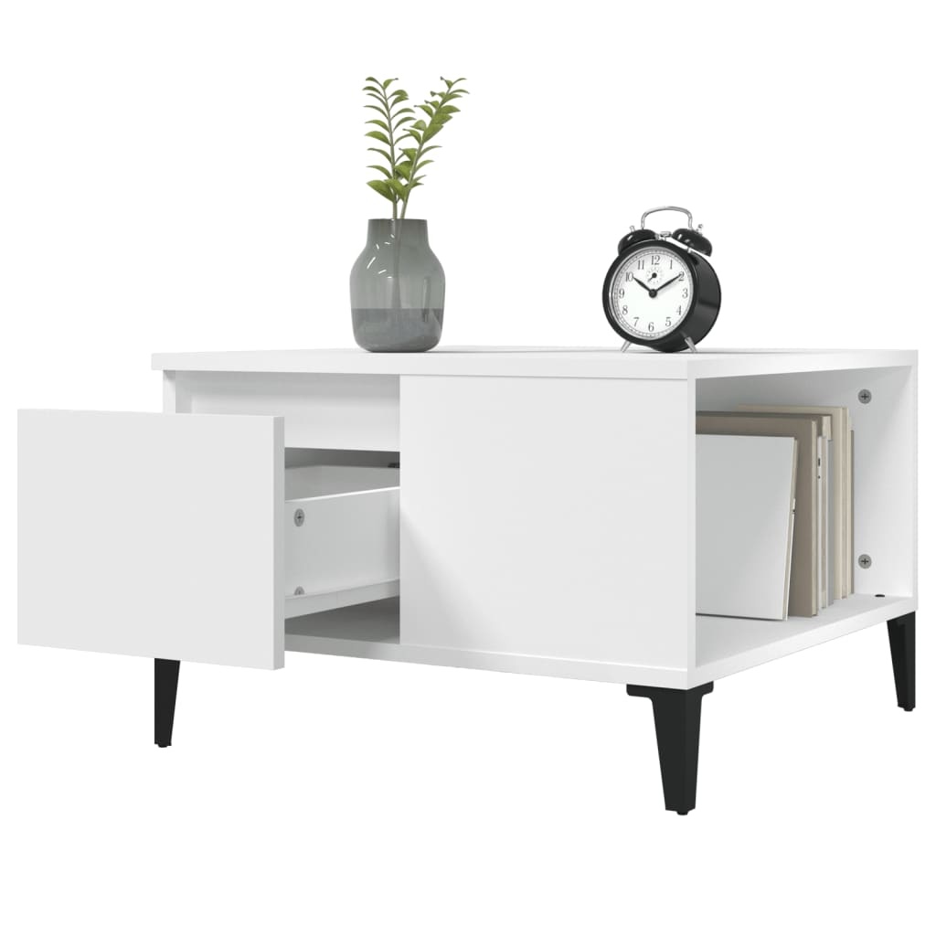 VidaXL Salontafel 55x55x36,5 cm bewerkt hout wit
