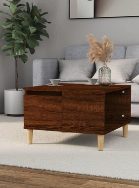 VidaXL Salontafel 55x55x36,5 cm bewerkt hout bruineikenkleurig