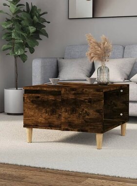 VidaXL Salontafel 55x55x36,5 cm bewerkt hout gerookt eikenkleurig