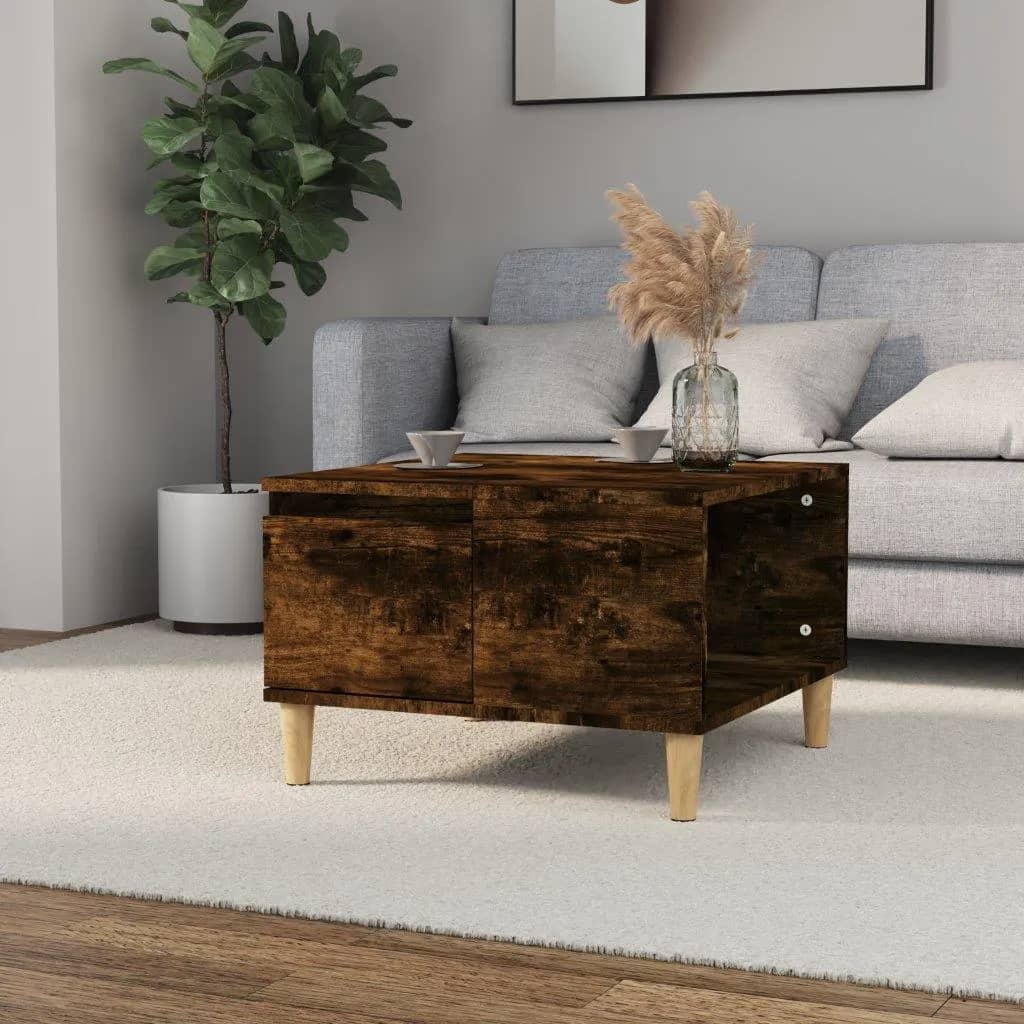 VidaXL Salontafel 55x55x36,5 cm bewerkt hout gerookt eikenkleurig