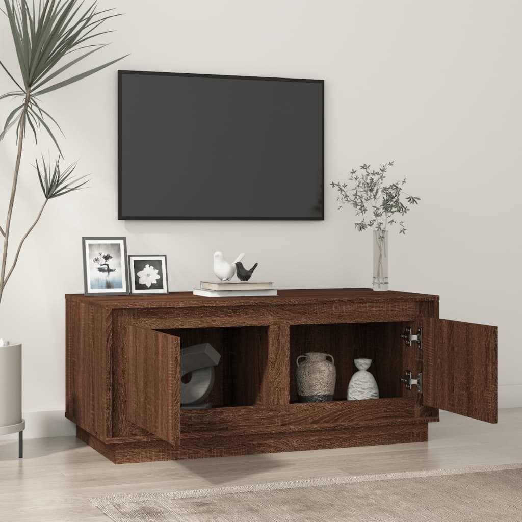 VidaXL Salontafel 102x50x44 cm bewerkt hout bruineikenkleurig
