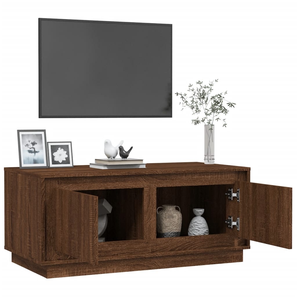 VidaXL Salontafel 102x50x44 cm bewerkt hout bruineikenkleurig