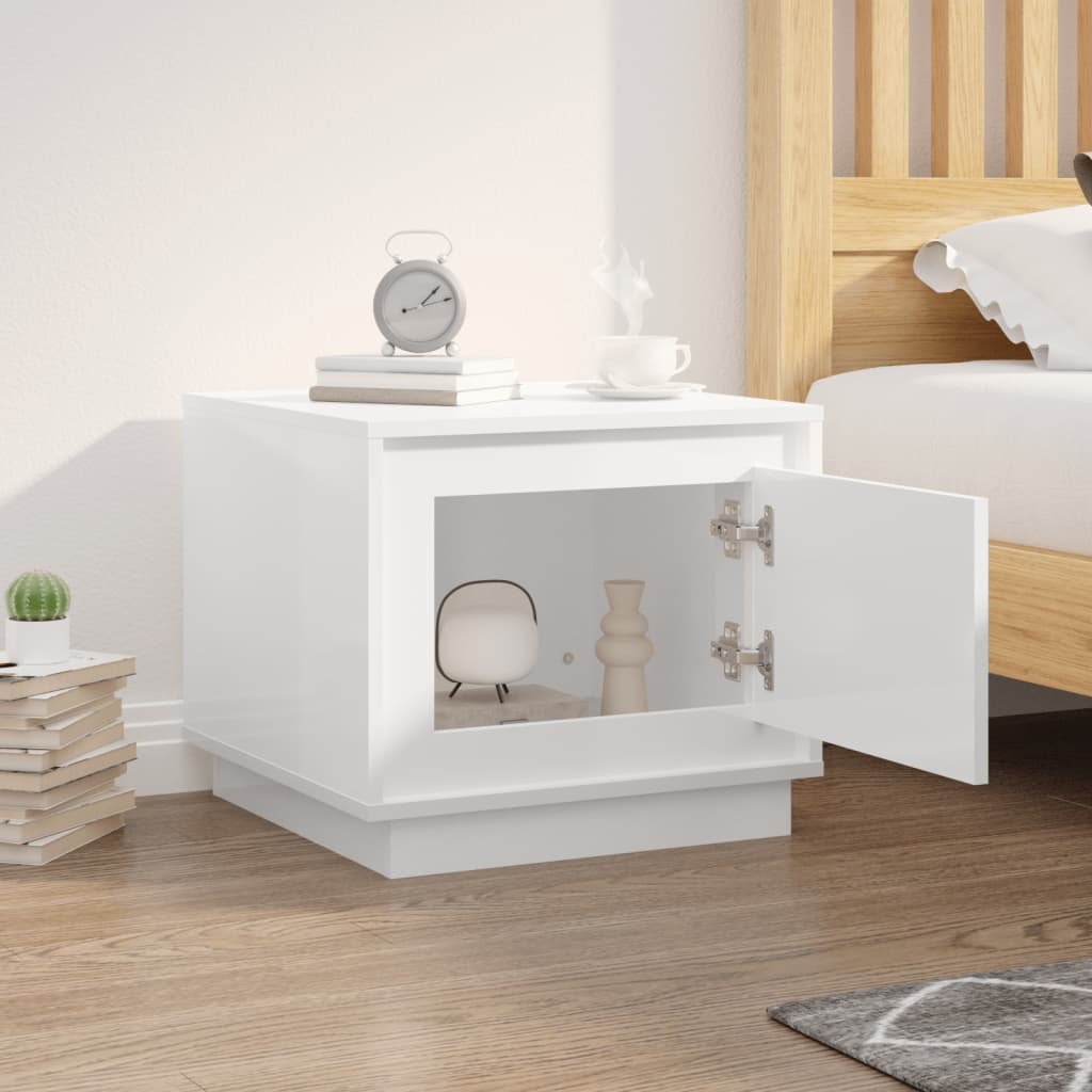 VidaXL Salontafel 51x50x44 cm bewerkt hout hoogglans wit