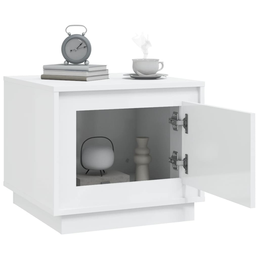 VidaXL Salontafel 51x50x44 cm bewerkt hout hoogglans wit