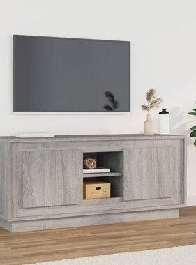 vidaXL Tv-meubel 102x35x45 cm bewerkt hout grijs sonoma eikenkleurig