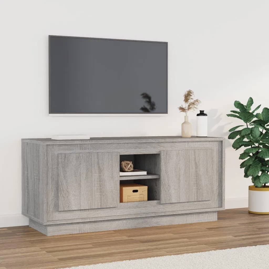 vidaXL Tv-meubel 102x35x45 cm bewerkt hout grijs sonoma eikenkleurig
