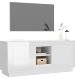 vidaXL Tv-meubel 102x35x45 cm bewerkt hout hoogglans wit