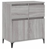 VidaXL Dressoir 60x30x75 cm bewerkt hout grijs sonoma eikenkleurig