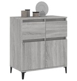 VidaXL Dressoir 60x30x75 cm bewerkt hout grijs sonoma eikenkleurig