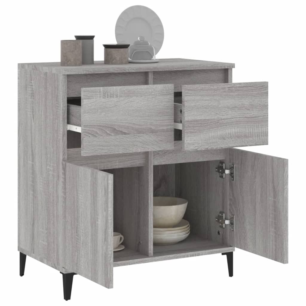 VidaXL Dressoir 60x30x75 cm bewerkt hout grijs sonoma eikenkleurig